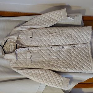 Beige Ivory Quilted Coat